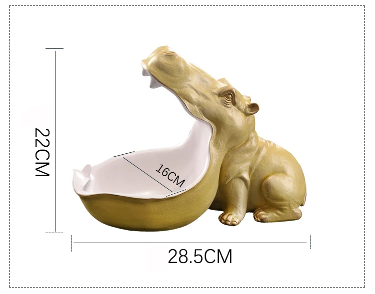 3D Statue Hippo Sculpture Home Decoration Accessories Animal Figurine Storage Box Home Decor Ornament Room Table Decorations Art (3)