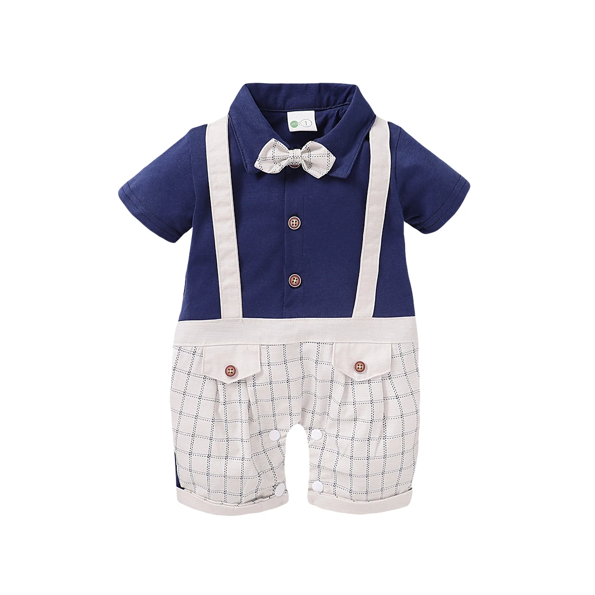 collared romper baby boy