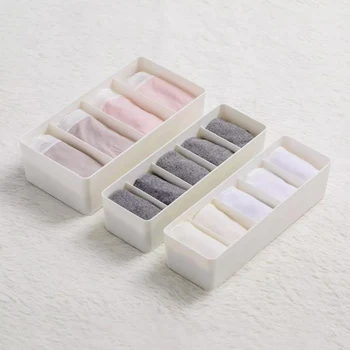 

J&J Compartment Storage Box Socks Towel Underwear Durable Drawer Office Supplies Finishing Box Stackable For Smart Home