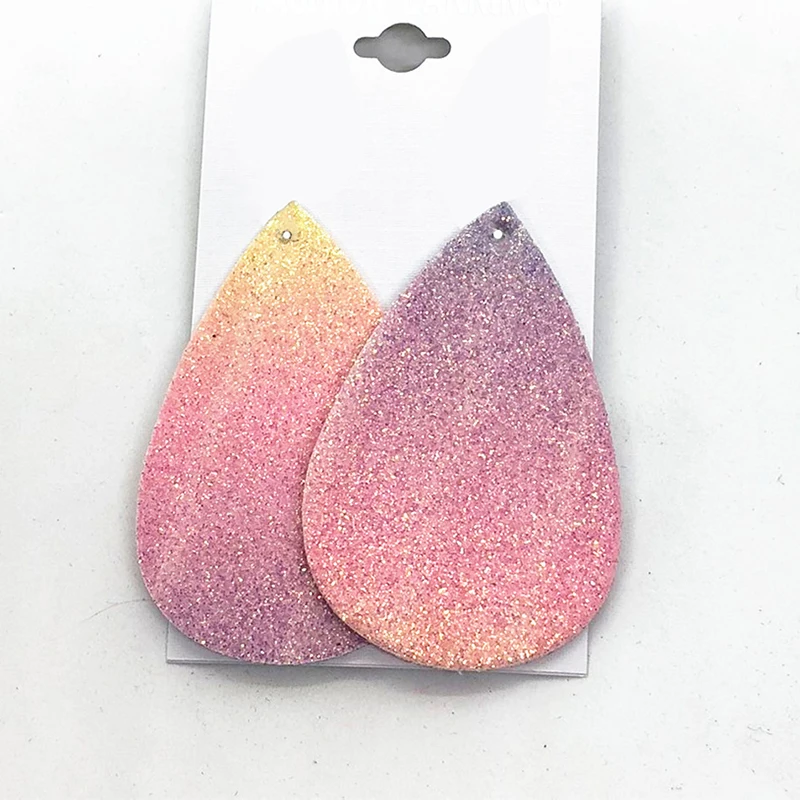 

10Pcs Wholesale Sequins Faux Leather Earrings Findings Teardrop 2019 Women Earring Drop For DIY Craft Jewelry Charms Accessories