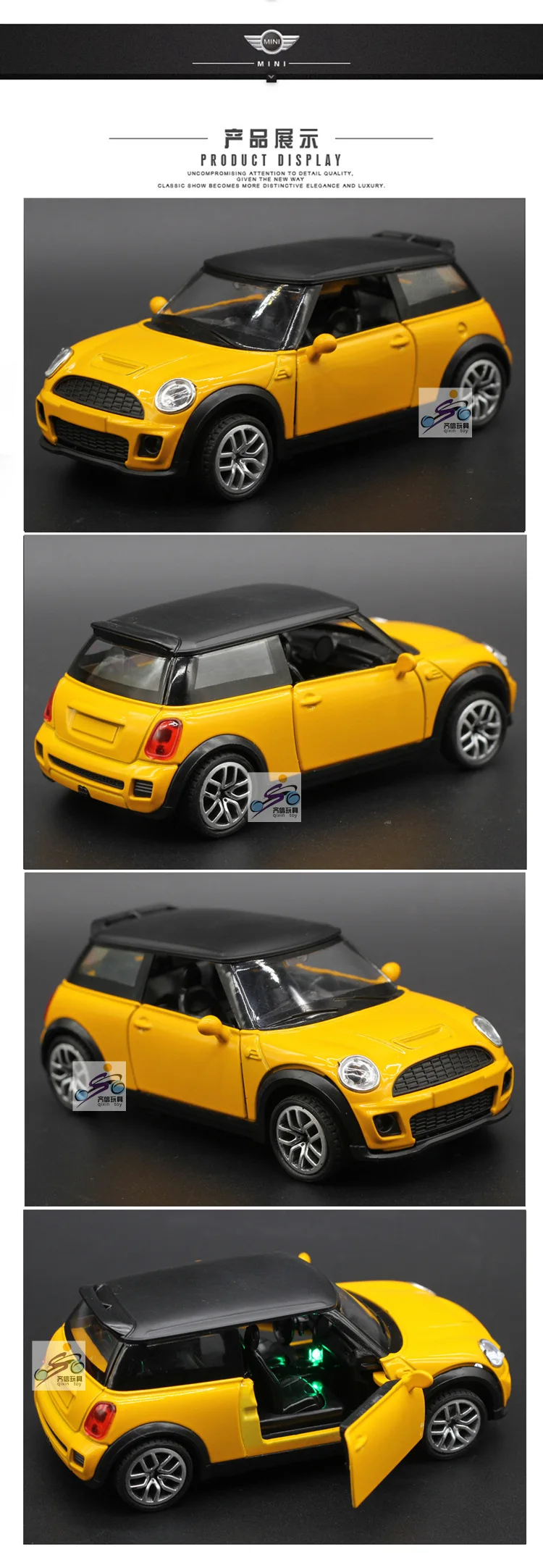 1: 32 Mini Cooper СПЛАВ модель автомобиля звук и светильник версия модели игрушечного автомобиля модель стиль