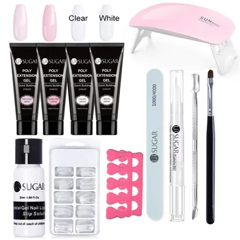 

UR SUGAR 15ml Poly UV Gel Set Clear Quick Building Gel Varnish For Nails Extensions Hard Gel UV Gel Nail Polish Manicures Tool