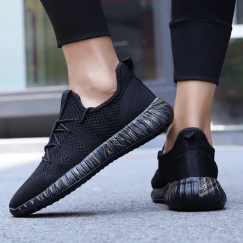 

Soft Mens Shoes Casual Air Mesh Men Sneakers Plus Size 39-46 Sneakers Men Flat Tpu Sole Sports Shoes for Male Four Colors