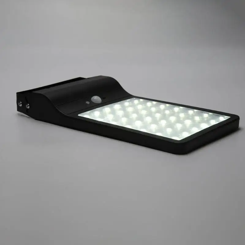 42LED солнечной энергии датчик движения настенный светильник уличный фонарь с пультом дистанционного управления Низкое потребление Защита окружающей среды - Испускаемый цвет: black A
