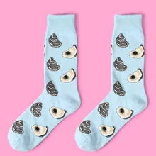 1 пара мужские и женские хлопковые Повседневные Дышащие носки с принтом