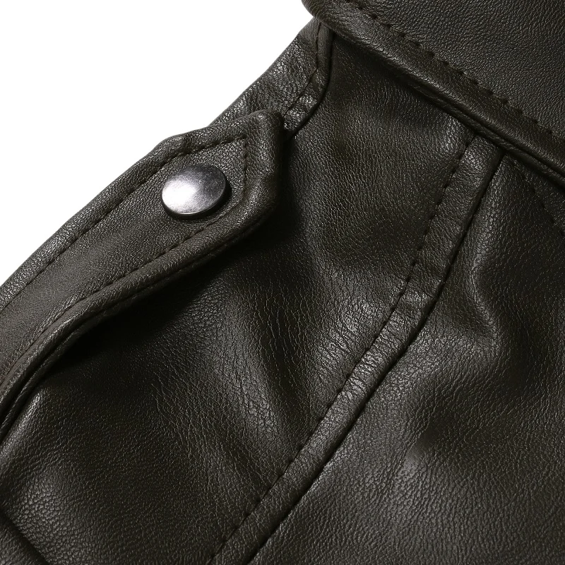 Осень и зима стиль Мужская мода косая молния отложной воротник Slim Fit Pu локомотивное кожаное пальто Мужское пальто
