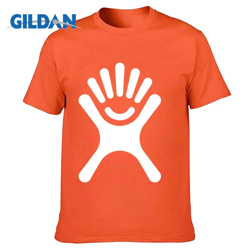 GILDAN индивидуальные мужские футболки печать рука ваш собственный дизайн Высококачественная дышащая хлопковая футболка для мужчин плюс размер XS-3XL - Цвет: Orange