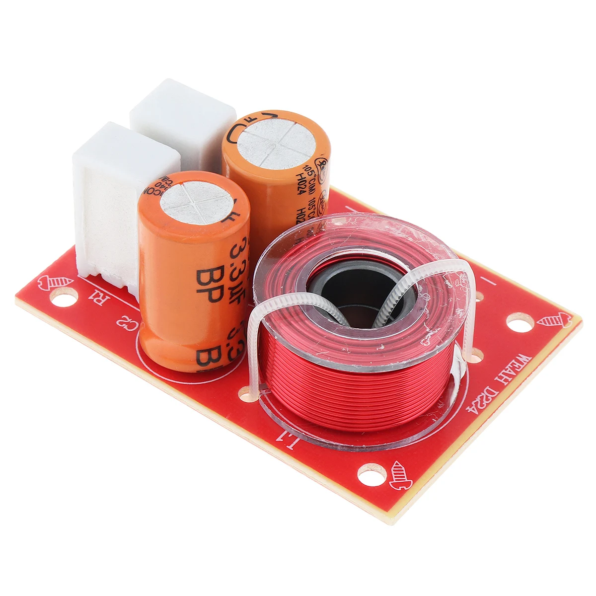 WEAH D222 12V 60W Speaker 2 Way Audio Frequency Divider Loudspeaker 2 Unit Crossover Filters with 48Hz-20KHz for Speakers