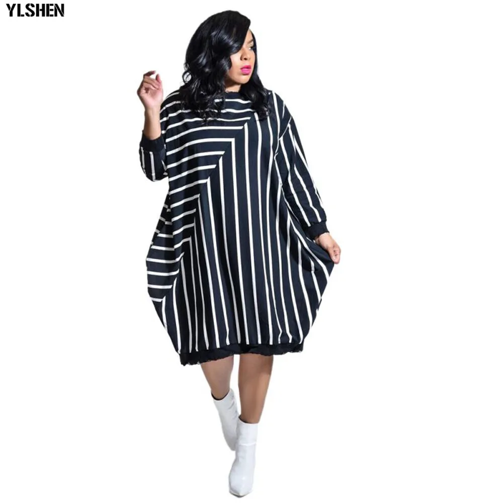2020 Dashiki Traditional African Dress for Women Long Sleeve Loose Stripe Ankara Dresses African Clothes Robe Africaine Femme 07