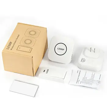 

Leshp Music Wireless Doorbell 150M Long-Distance Remote Control Night Light 58 Pieces Chord Music With 2 Us Plug