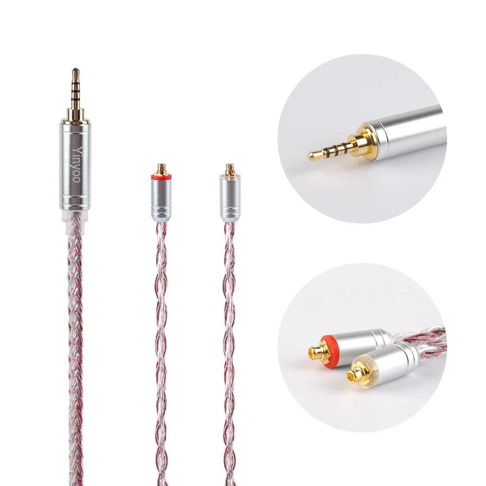 Yinyoo 16 Core High Purity Silver Plated Cable 2.5/3.5/4.4MM With MMCX/2PIN/QDC Connector ZS10 Pro AS10 AS16 AS12 ZSN PRO C12