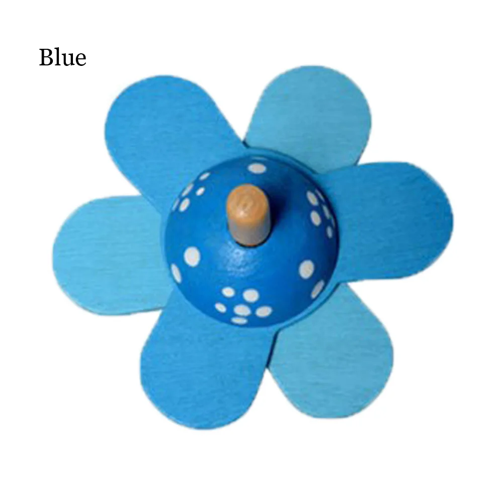Funny Children Educational Wooden Toys Flower Rotate Baby Wood Toys For Kids Spinning Top Develop Intelligence Toys Gift - Цвет: 2