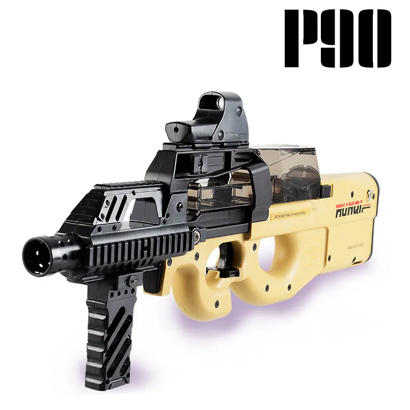 Электрический P90 игрушечный пистолет Граффити Мягкая вода мрамор пистолет игрушечный пистолет Открытый CS штурмовой Снайпер моделирование игрушечное оружие подарки для детей - Цвет: Supreme sand