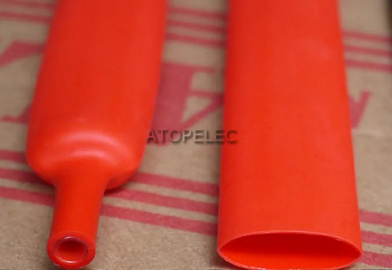 2 м клейкая подкладка 4:1 термоусадочная трубка с двойными стенками Водонепроницаемый диаметр 12 мм/16 мм/20 мм/24 мм/32 мм/40 мм/52 мм черный/красный/белый/прозрачный - Цвет: Красный