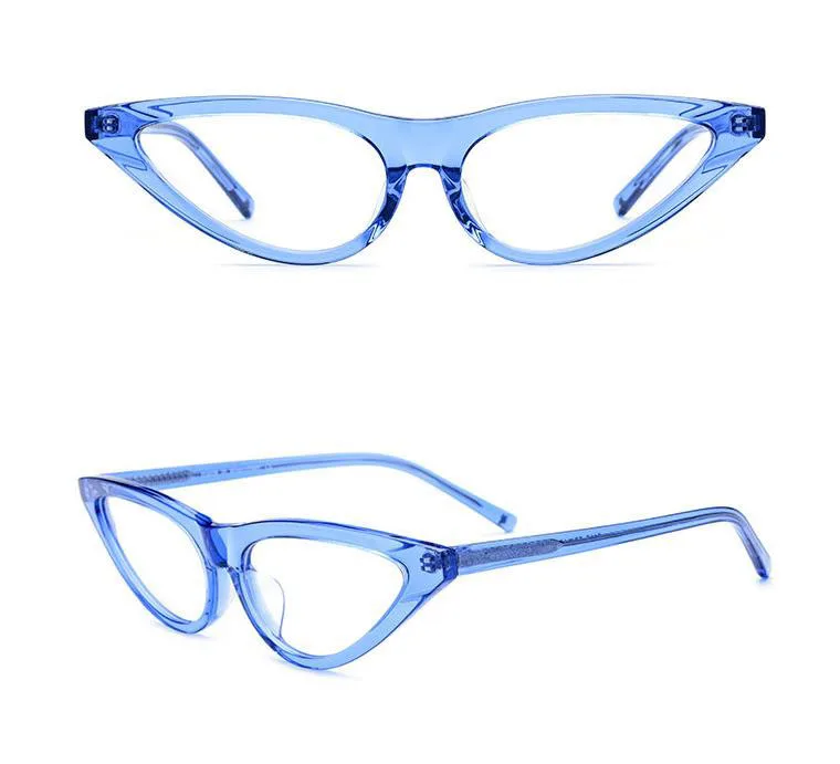 blue Модные женские очки с кошачьим глазом 19115 для famale, очки для чтения близорукости, сверхлегкие очки в оправе, очки speiko - Цвет оправы: blue
