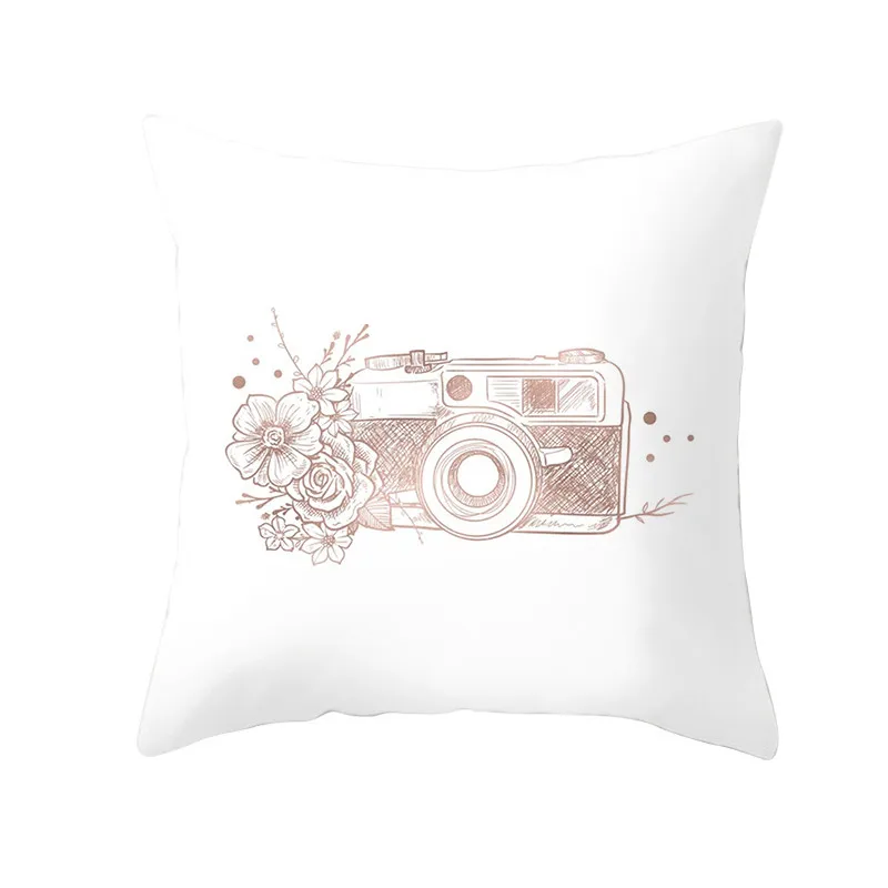 Fuwatacchi розовое золото геометрический чехол для подушки цветок декоративный чехол на подушки для на диван-кровать для дома полиэстер Наволочки 45*45 - Цвет: PC09909