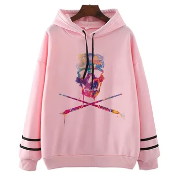 

ful Skull Hoodies Women　High Quality Aesthetic Cool Vintage Hip Hop Hoodies Harajuku StreetWear Camisetas Hombre