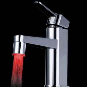 

LED Water Faucet Mini Pure Copper Glow LED Light Water Stream Bathroom Kitchen Basin Faucet Water Tap 7 Colors