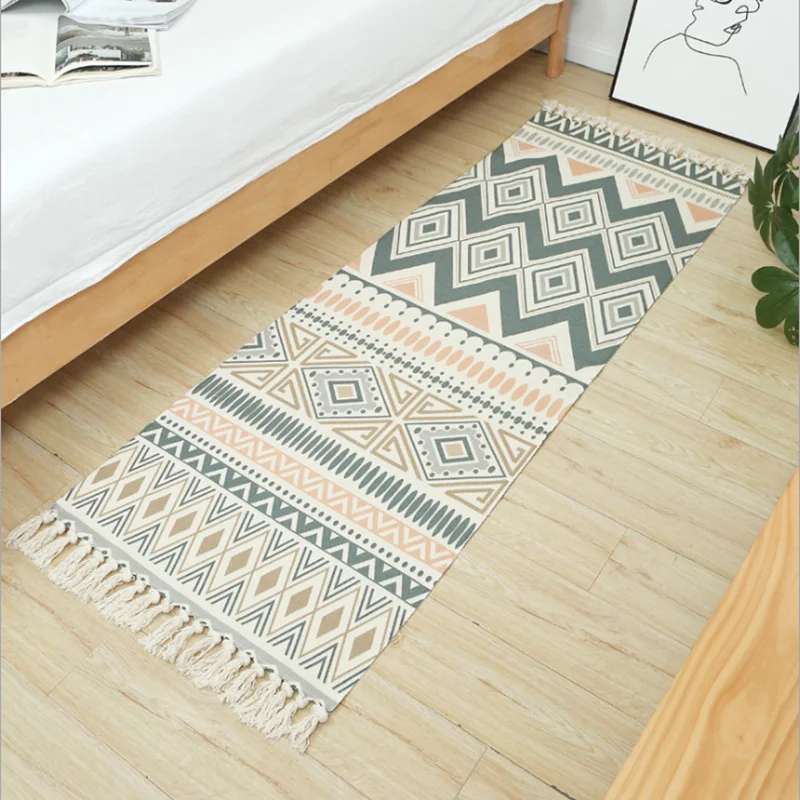 Bohemian Style Tassel Carpet with intricate patterns and fringe detailing5