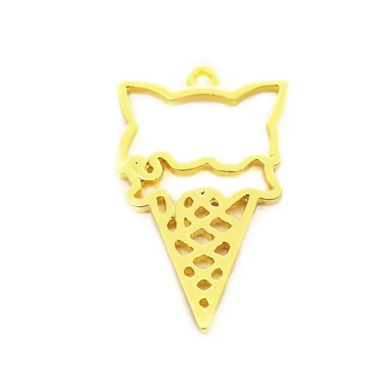 12 Pcs/set Ice Cream Popsicle Alloy Border DIY Handmade Crystal Epoxy Glue UV Mold Metal Frame Jewelry Accessories Material Set