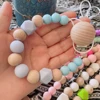 Baby Pacifier Clips Silicone Bead Wooden Beads Pacifier Chain Infant Nipple Appease Soother Chain Clips Dummy Holder Nipple Clip 5