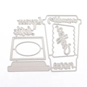 

Coffee Cover Metal Cutting Dies Stencil DIY Scrapbooking Album Stamp Paper Card Embossing Crafts Decor