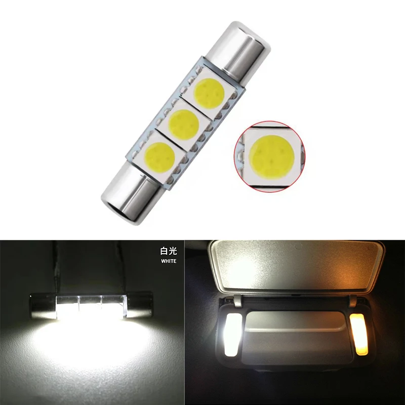 

10x Car Interior Led Light Festoon C5W C10W 29/31MM Auto Dome Lamp Sun Visor Vanity Mirror Light White Double Tip 12V Diode Bulb