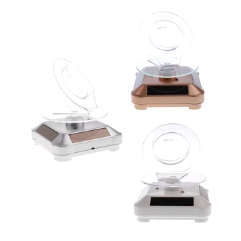 

Solar Powered Rotating Rotary Watch Bracelet Display Stand Turntable - 3pcs