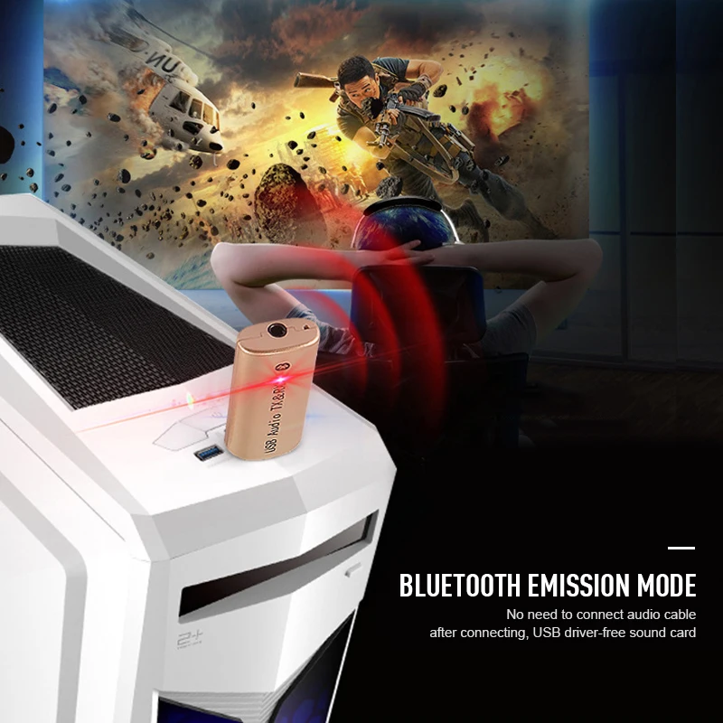 USB Bluetooth адаптер ключ для компьютера ПК PS4 мышь Aux аудио Bluetooth 4,2 музыкальный приемник с динамиком передатчик