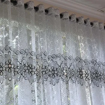 

Floral Modern Sheer Tulle Curtains for Living Room Bedroom Kitchen Voile Sheer Curtains for Window Tulle Curtains Drapes