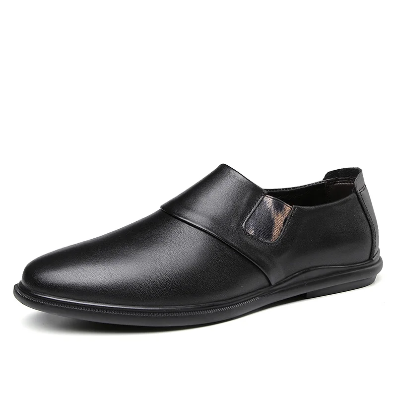 Мужская повседневная обувь Обувь из воловьей кожи Кожаная мужская Черная