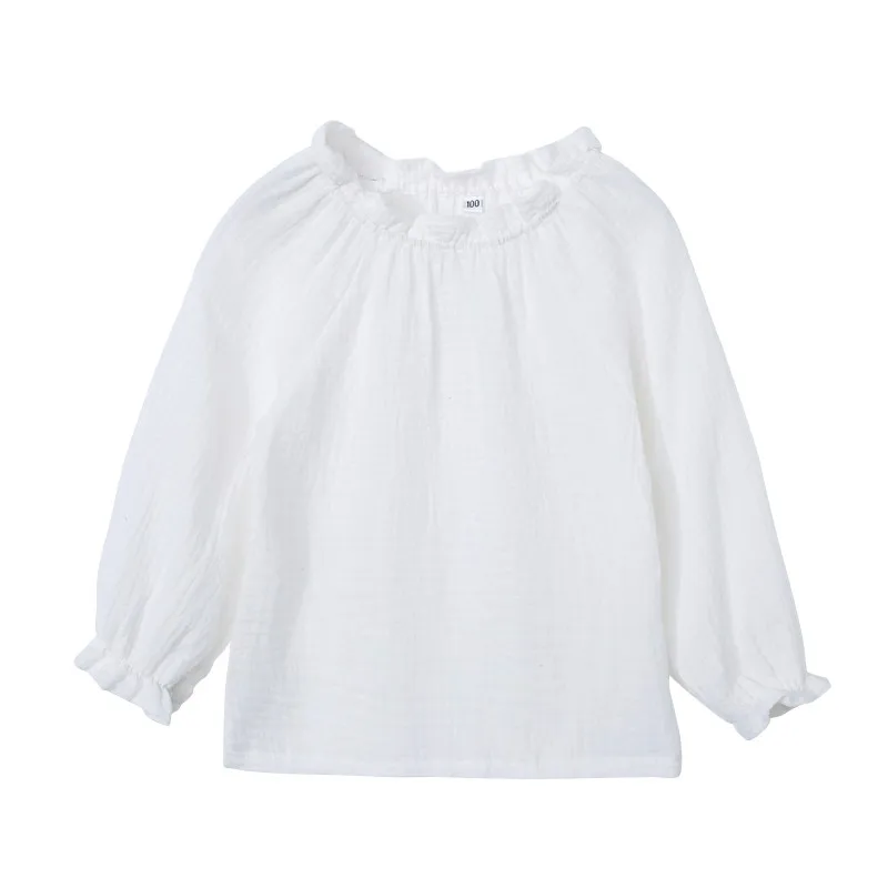 

Baby Clothes Autumn Baby Girl Tops Collar Solid Color Long-Sleeved Doll Shirt For Baby Girls Fashion Children's Clothing