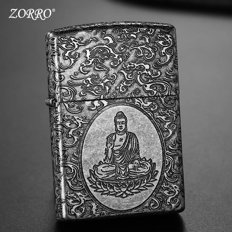 Zorro kerosene custom wind proof lighter Xiangyun Buddha personality creative lighter for boyfriend birthday gift man