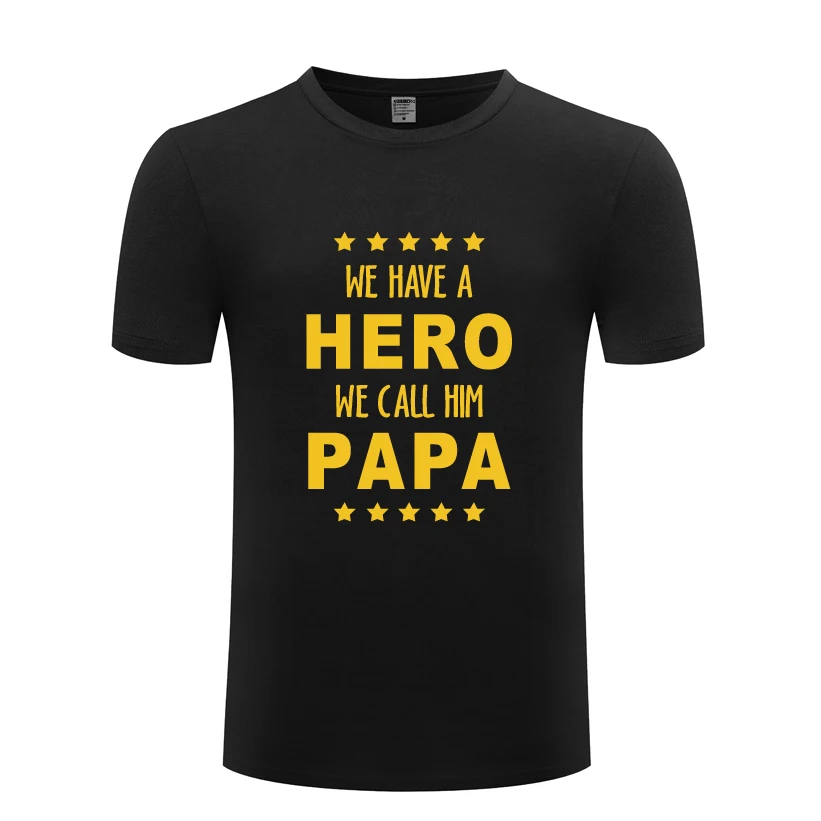 PAPA Is A Hero, новинка, креативный подарок, Мужская футболка, новинка, короткий рукав, круглый вырез, хлопок, Повседневная футболка, топ, футболка - Цвет: HEY HUAT