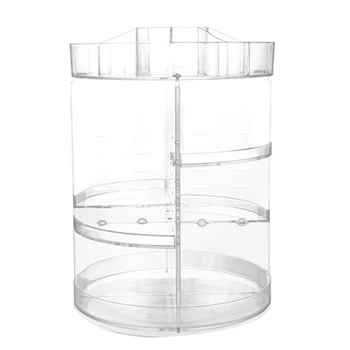 

360 Degree Rotating Makeup Organizer,Large Capacity & Adjustable Multi-Function Cosmetic Storage Box,Fits Makeup Brushes,Eyeline