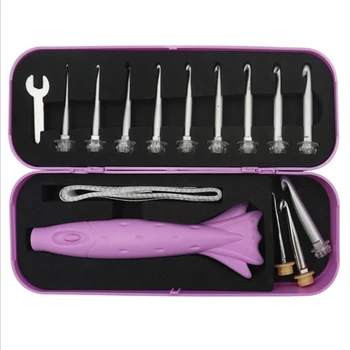 

LED Knitting Needles Set 12Pcs Change Crochet Hooks with Light Rechargeable USB Weaving Sweater Sewing Accessories Tools