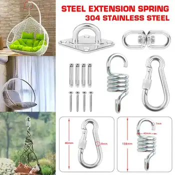 

300kg Hammock Chair Ultimate Hanging Accessories Kit Swing Lazy Chair Hammock Spring Swivel Hook and Ceiling Hammock Mount