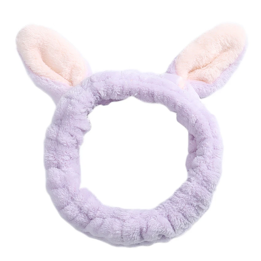 Face Washing Rabbit Ears Coral Fleece Headbands Soft 3 B (2) - 副本