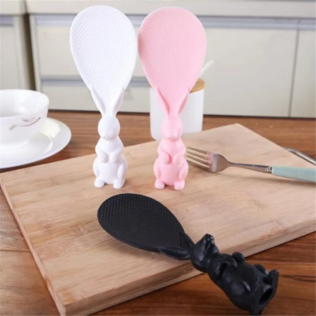 Мультфильм кролик Стенд Тип Вертикальная антипригарная рисовая ложка пластиковые лопатки для риса инструмент для приготовления пищи Кухонные гаджеты