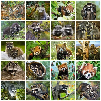 

Evershine Diamond Painting Raccoon Animals Diamond Mosaic Full Layout Cross Stitch Full Square Rhinestone Pictures Home Decor