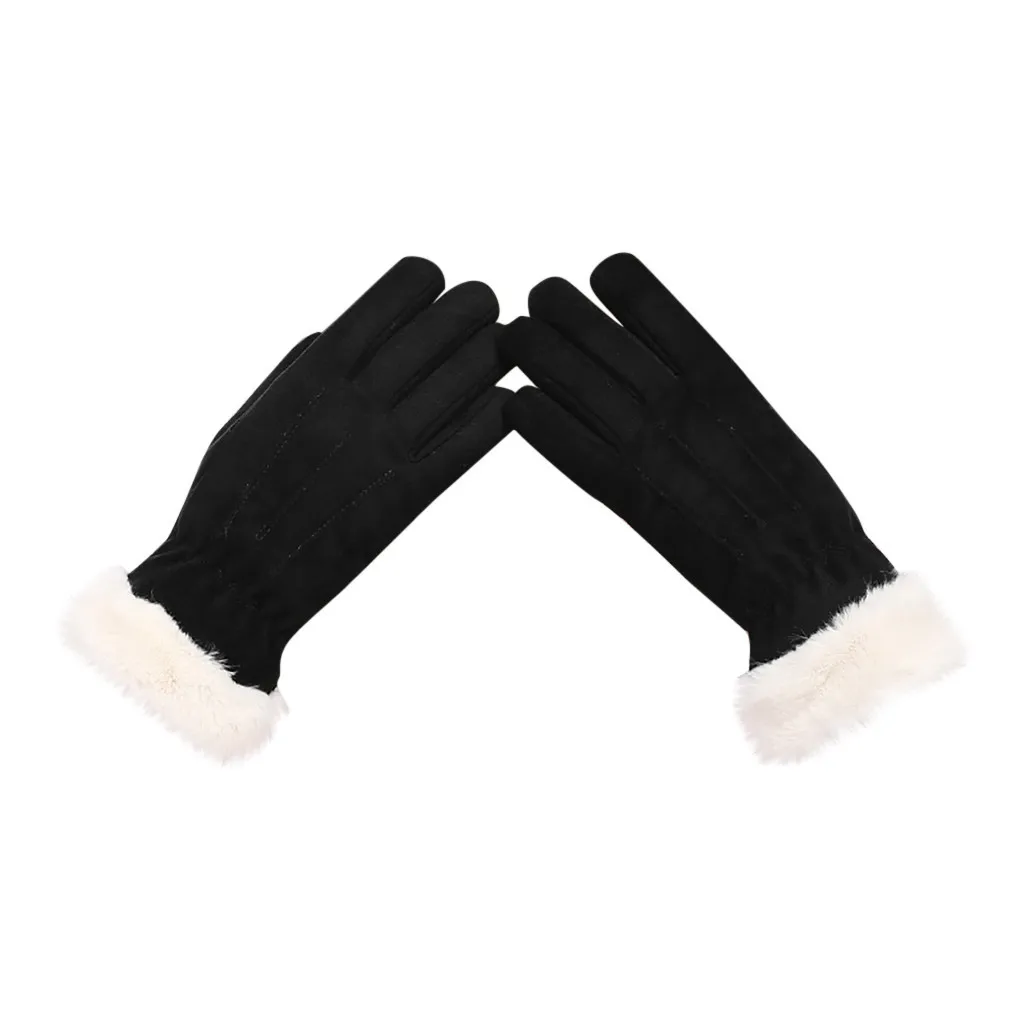 Для женщин зимние Водонепроницаемый анти-скольжения; с эластичными манжетами Термальность перчатки с мягкой подкладкой Для женщин Зимние перчатки женские хлопчатобумажные перчатки