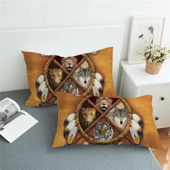 

Home Textile 3D Indian Bear Pillow Cases Microfiber Fabric Pillowcover Gothic Bedding Pillow Case 50x90cm Dropship