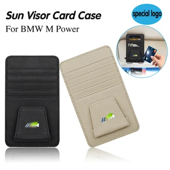 

Car Auto Visor Organizer Holder sun visor card case with car logo for M power sunshade storage bag sunglasses pen clip for BMW