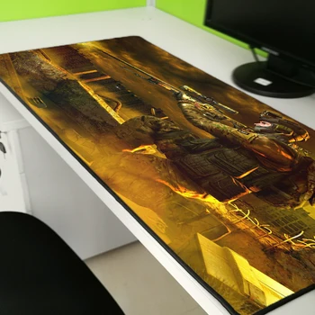

Yuzuoan Cool Gun Background Wallpaper Print Mouse Pad Large Keyboard Pc Natural Rubber Locking Edge Mouse Mat 40x90cm30x60cm
