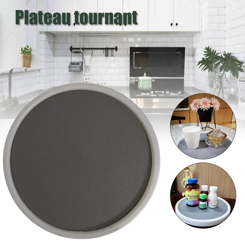 

360 Rotatable Kitchen Organizer Round Seasoning Bottle Holder Rack Desktop Cosmetics Tray MJJ88