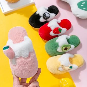 

Kids Shoes Cotton Indoor Slippers Colorful Baby Winter Boys Girls Home Non-Slip Cute Pattern Cute Plush Warming Shoes