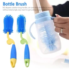 Щетка для детской бутылочки соска для кормления молока Чистящая вращающаяся силикагелевая подвесная щетка