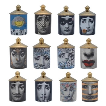 

Abstract Face Candle Holder Diy Handmade Candles Jar Retro Lina Face Storage Bin Ceramic Caft Home Decoration Jewerlly Organizer