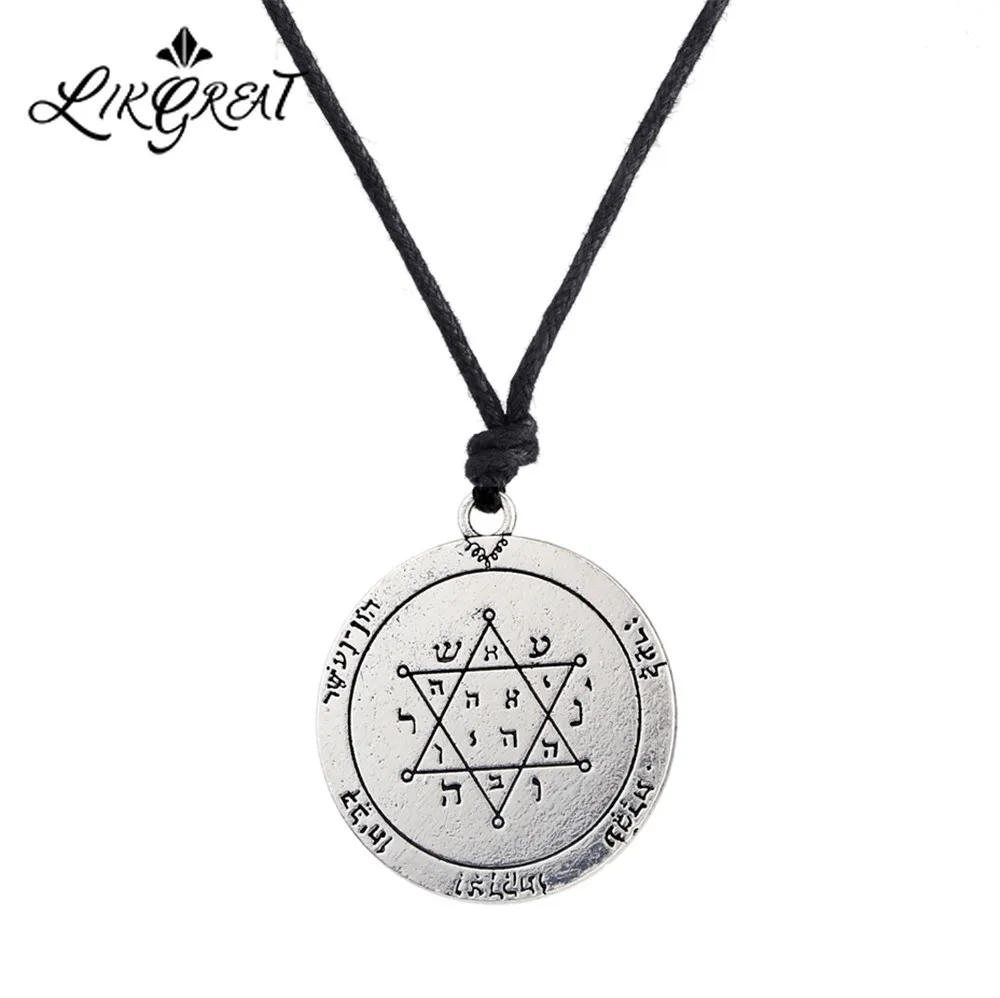 LIKGREAT античное серебряное ожерелье двухстороннее круглое Пентакль Юпитера Чайка