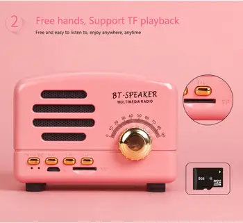 

HobbyLane Retro Portable Mini Bluetooth Speaker Wireless Speaker Super Bass Music Loudspeaker Support TF Card FM Radio d29